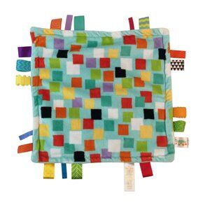 Bright Starts Taggies Teal Squares Lovey 12" Teether Baby‎ Security Blanket
